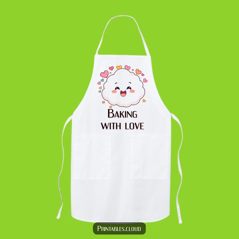 Funny Cloud Raining Hearts Apron: Cook with Joy and Laughter