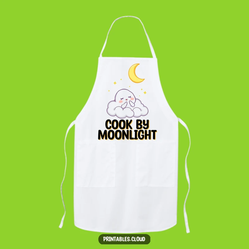 Funny Chef's Lullaby Apron - Cloud Moon Design, Novelty Humorous Gift for Cooks
