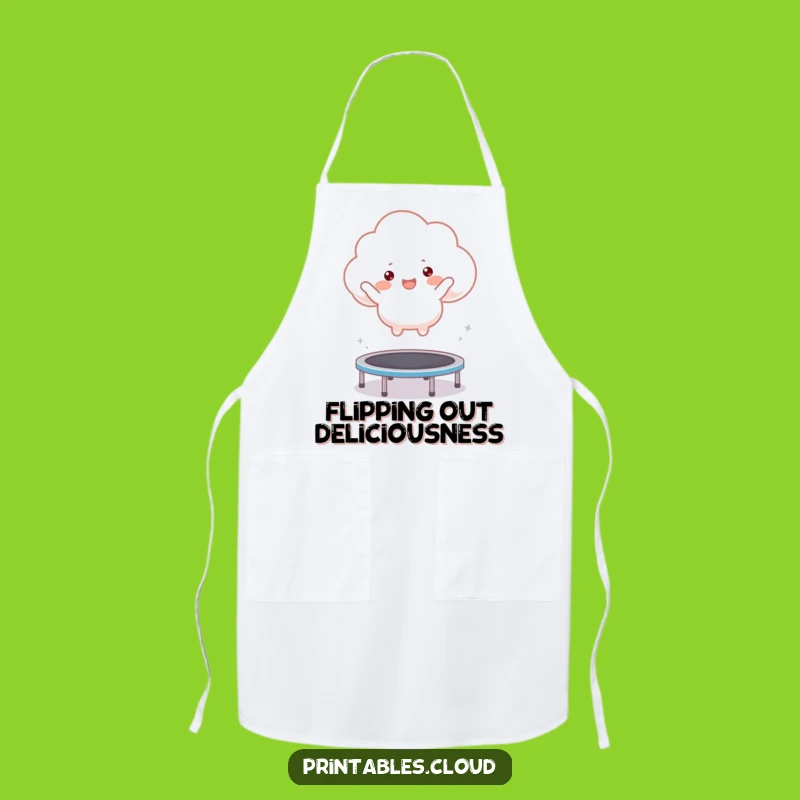 Funny Bouncing Cloud Apron: Cook Up Fun with Energetic Kitchen Flair