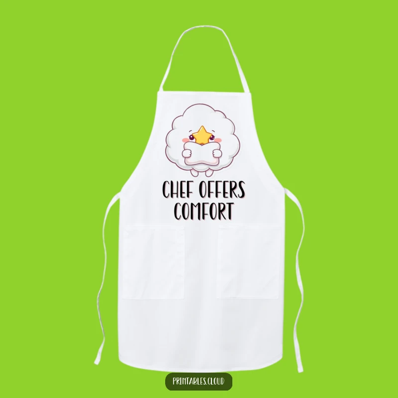 Funny Cloud Chef Apron - Whimsical Comfort for the Star Baker