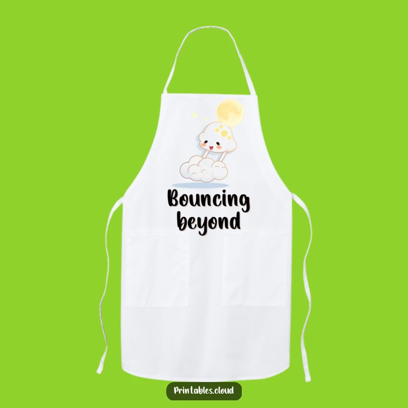 Funny Cloud Moon Apron: Whimsical Kitchen Fun for Chefs