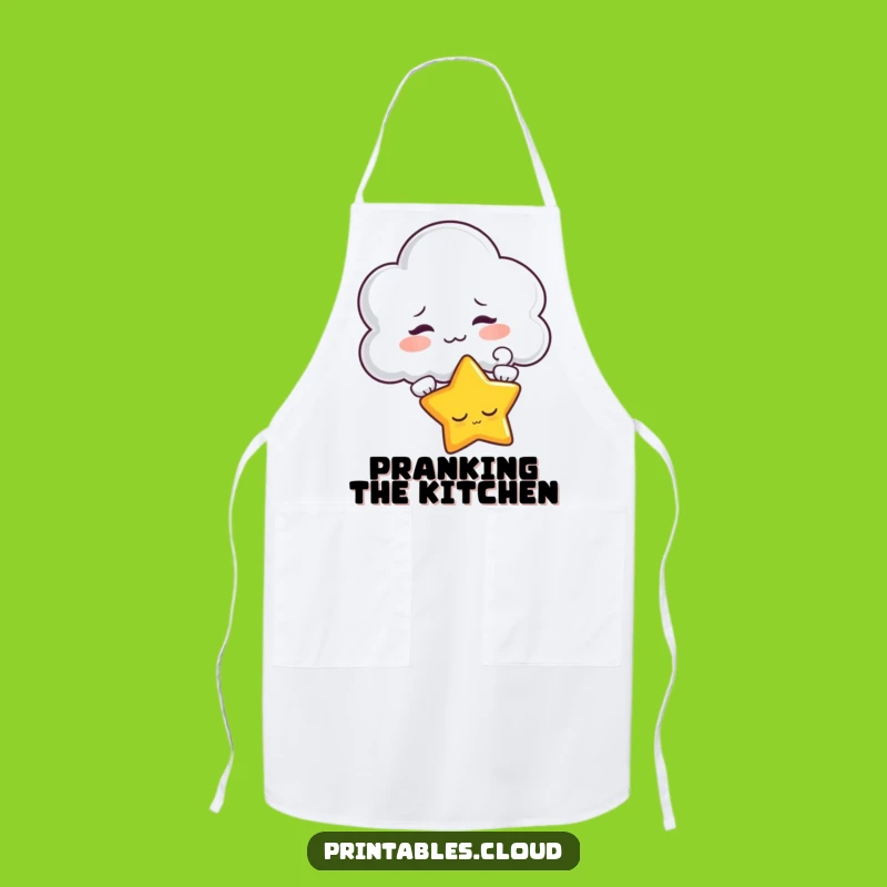 Funny Cloud Teasing Star Apron: Kitchen Mischief for Fun Cooks