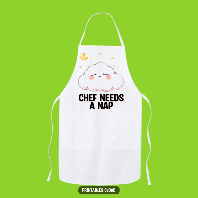 Funny Dreaming Cloud Apron - Peaceful Character Kitchen Gift