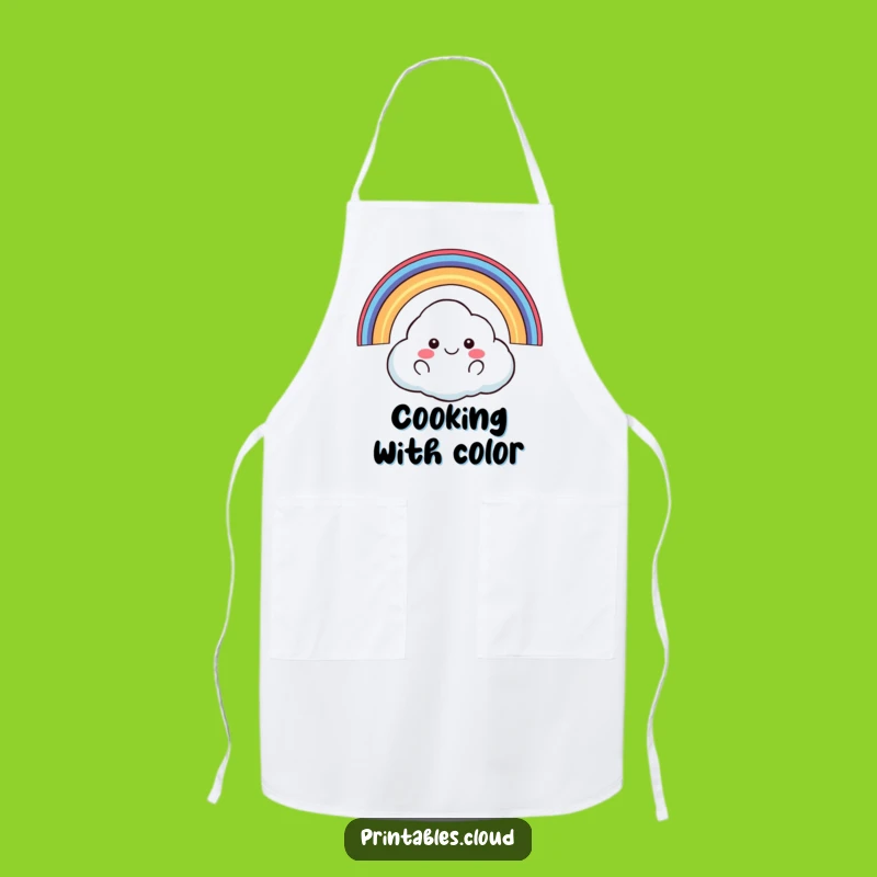 Funny Happy Cloud Apron: Bake With Joy And Rainbow Humor