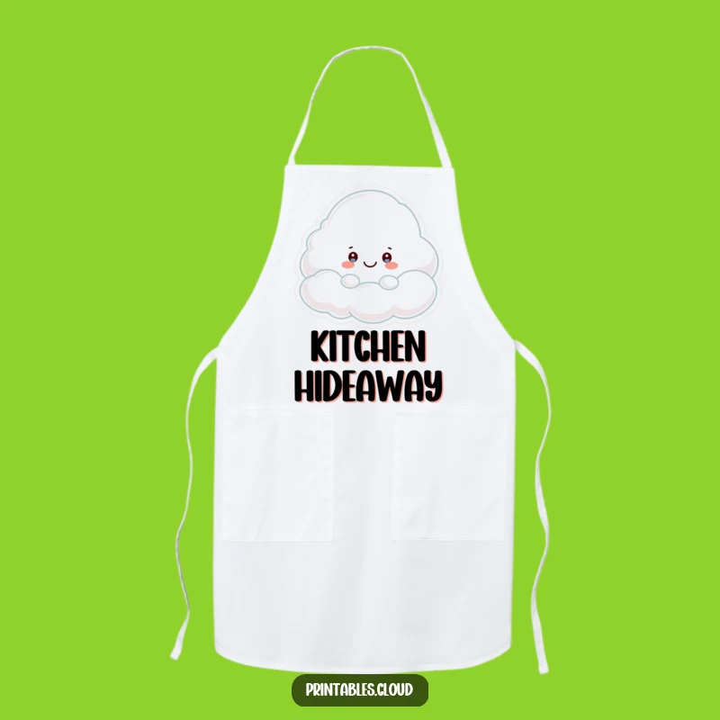 Funny Peek-a-Boo Cloud Apron: Humorous Kitchen Wear with a Hiding Character
