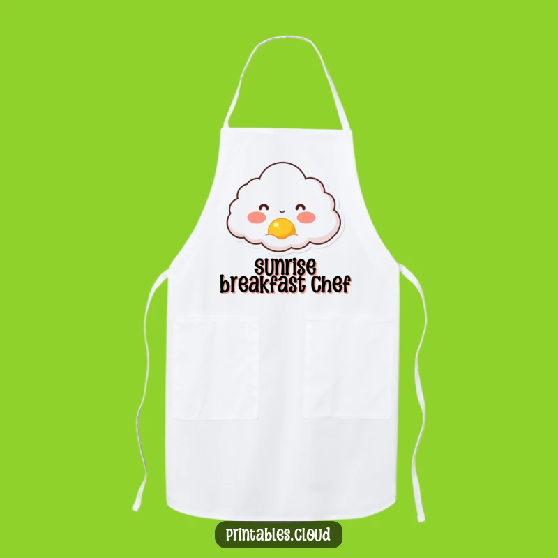 Funny Rosy Cloud Chef Apron - Cheerful Kitchen Companion for Morning Cooks