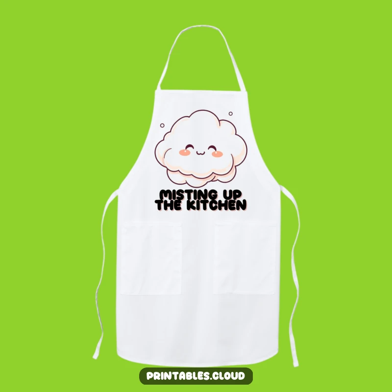 Funny Giggling Cloud Apron - Cook With Creative, Misty Humor
