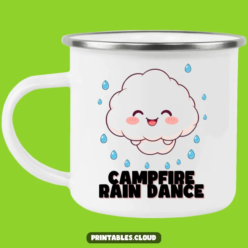 Funny Juggling Cloud Camping Mug: Happy Rider's Rainy Day Fun