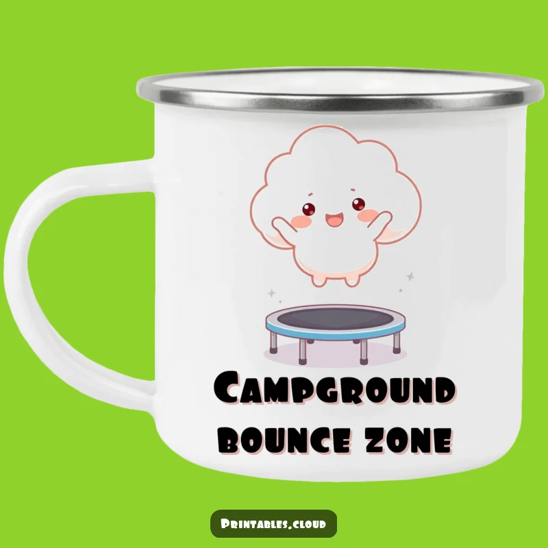 Funny Bouncing Cloud Camping Mug: Enjoy Adventures with High-Energy Outdoor Fun