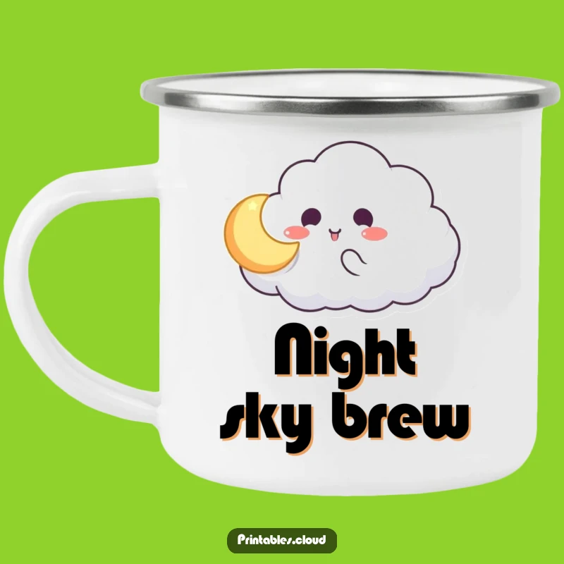 Funny Cloud Moon Catch Camping Mug: Adventure Under the Stars, Great Gift