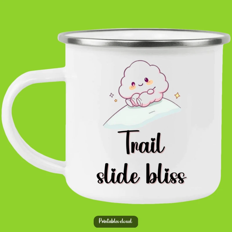 Funny Cloud Sliding Camping Mug: Outdoor Adventure with a Sliding Character