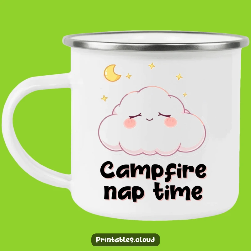 Funny Dreaming Cloud Camping Mug - Peaceful Outdoor Sleep Gift