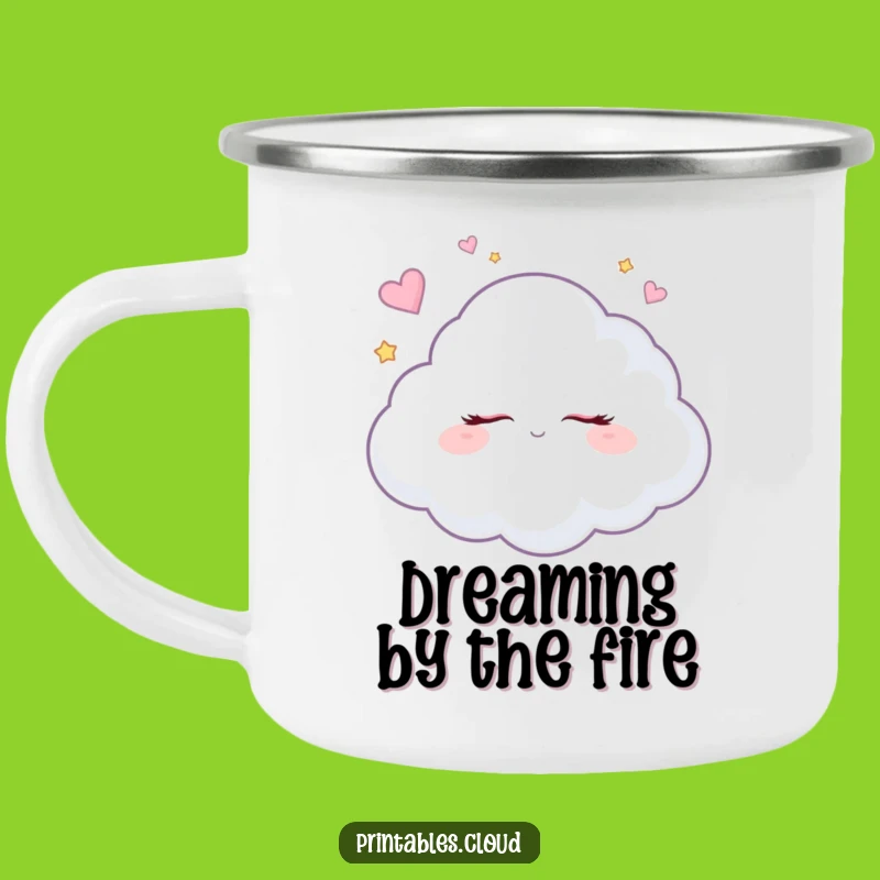 Funny Dreaming Cloud Camping Mug: Sugar Plum Campfire Dreams, Outdoor Humor