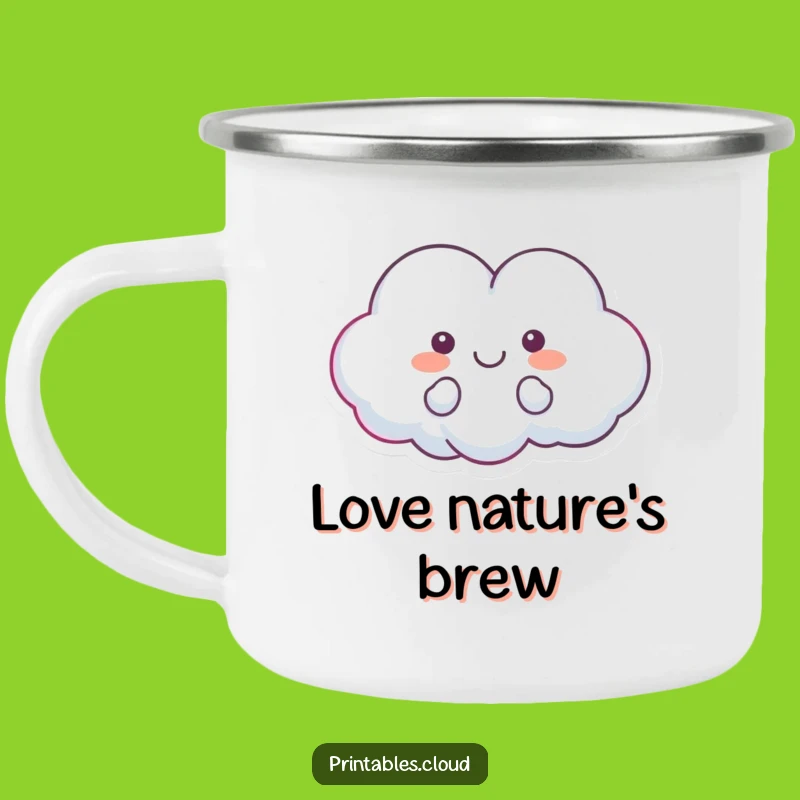 Funny Love Campfire Mug - Heart Cloud Floating, Humorous Outdoor Gift for Sweethearts