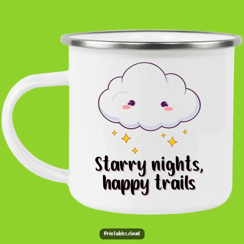 Funny Dreaming Cloud Camping Mug: Adventure Under Starry Skies