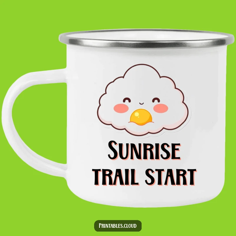 Funny Rosy Cloud Sunrise Campfire Mug - Morning Cheer for Outdoor Adventures