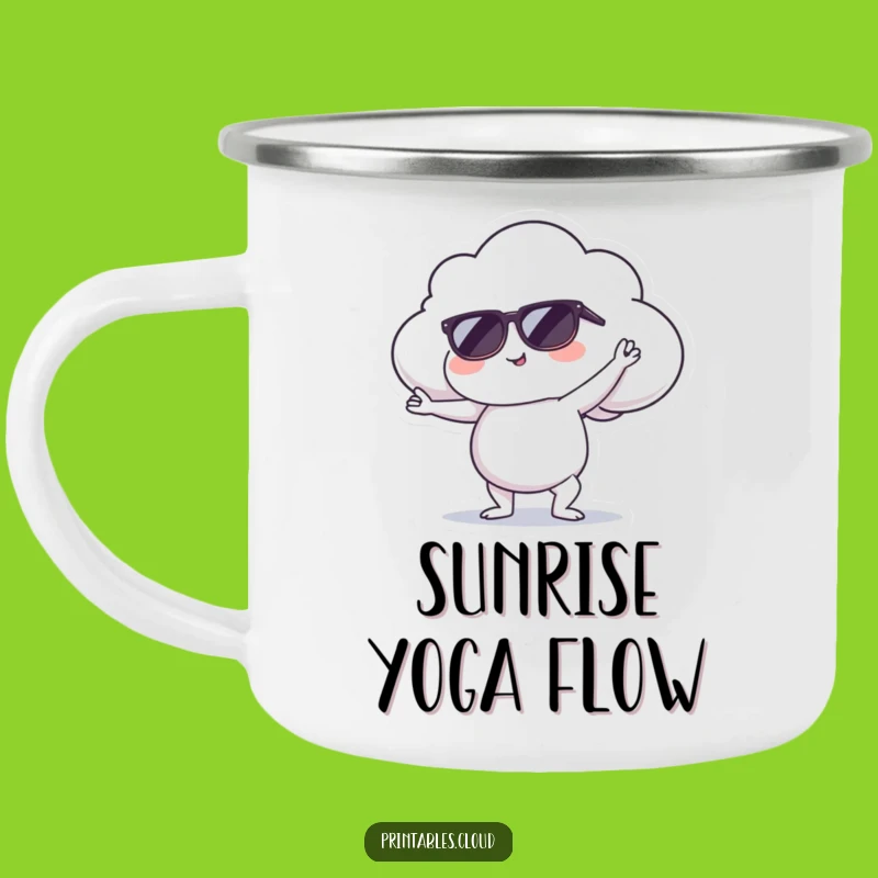 Funny Cool Cloud Yoga Camping Mug - Serene Drinkware Gift