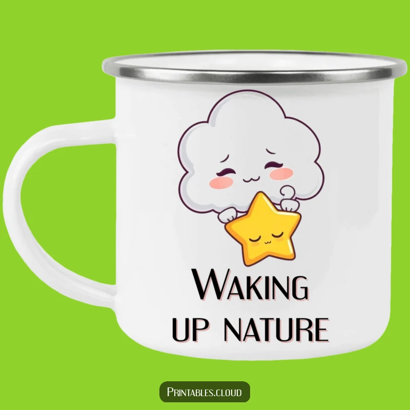 Funny Cloud Teasing Star Camping Mug: Trailside Mischief and Cosmic Brews