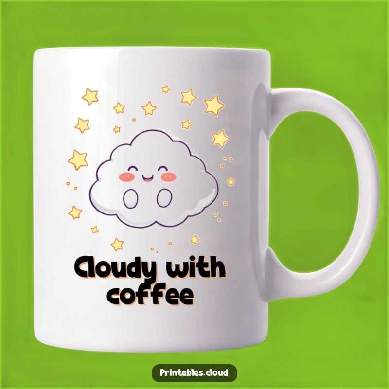Funny Cloud Mug: Happy Giggling Character, Dreamy Funny Gift!
