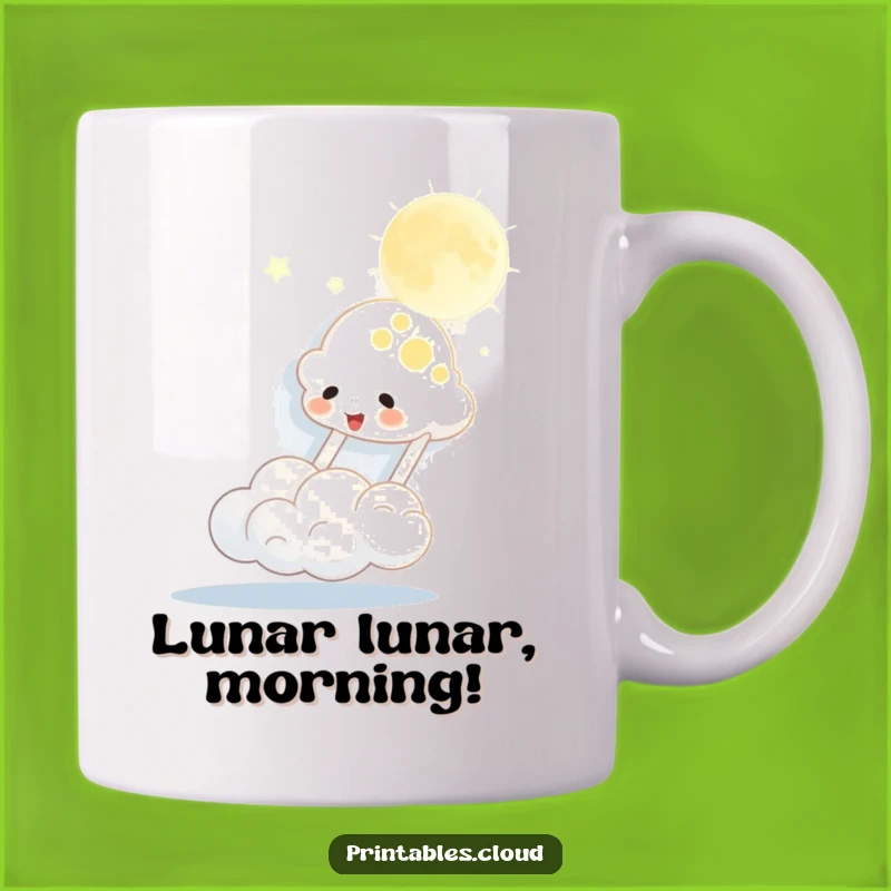 Funny Cloud Bouncing Moon Mug: A Whimsical Celestial Gift Idea