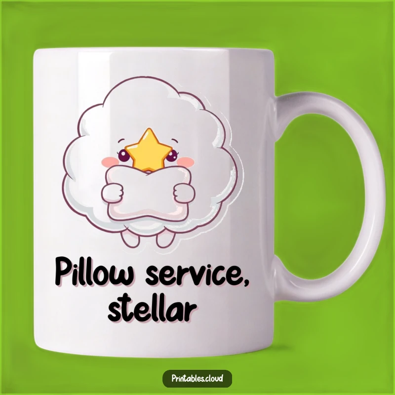 Funny Cloud Star Pillow Gift Mug - Whimsical Friendship and Comfort