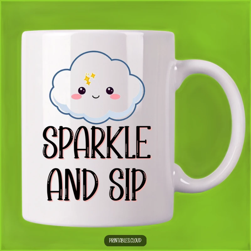 Funny Cloud Twinkle Mug: Magical Speech Bubble, Whimsical Humorous Gift for Bright Ideas