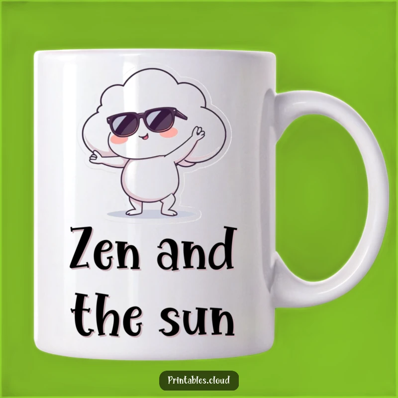 Funny Cool Cloud Yoga Mug - Relaxed Serenity Vibes Gift
