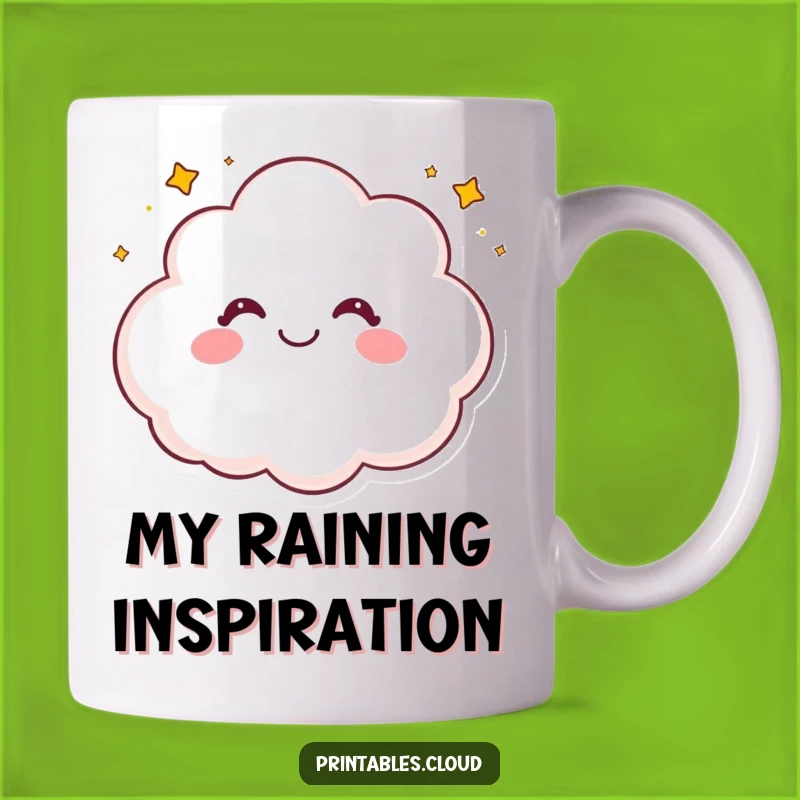 Funny Happy Cloud Mug: Giggling Star Sprinkle Gift for Joyful Mornings