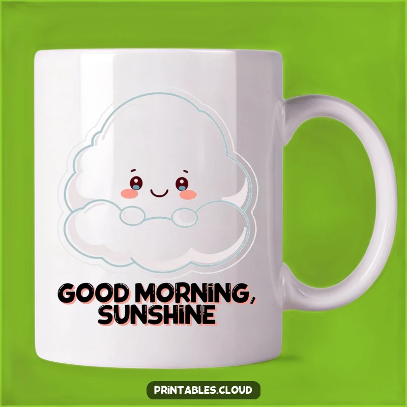Funny Peek-a-Boo Cloud Mug: Adorable Character Hiding Gift for Fun