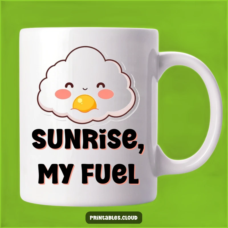 Funny Rosy Cloud Sunrise Mug - Joyful New Day Gift for Early Risers