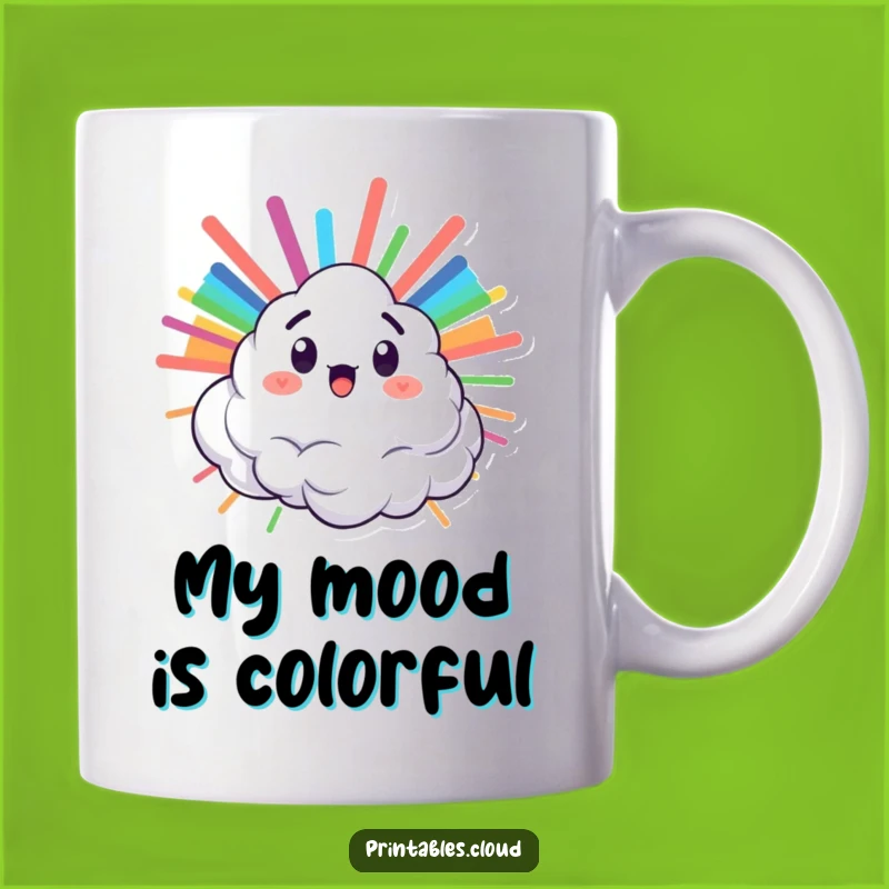 Funny Surprised Cloud Rainbow Mug - Hilarious Weather Surprise Gift