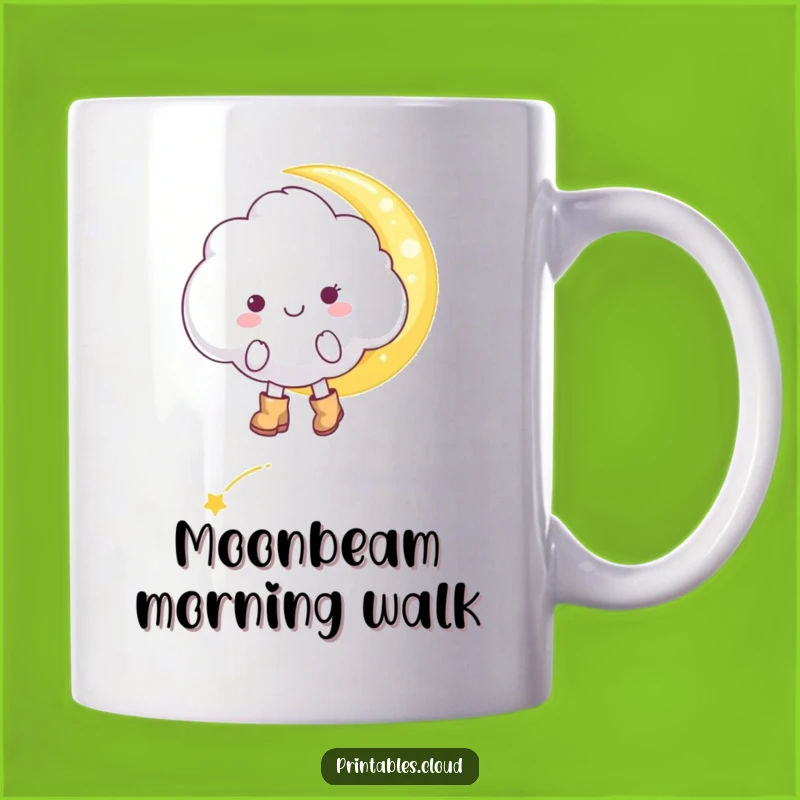 Funny Cheerful Cloud Mug - Moonbeam Tiptoe for Dreamy Mornings