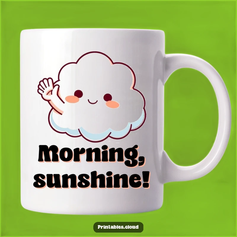 Funny Waving Cloud Mug: A Hilarious Greeting Gift
