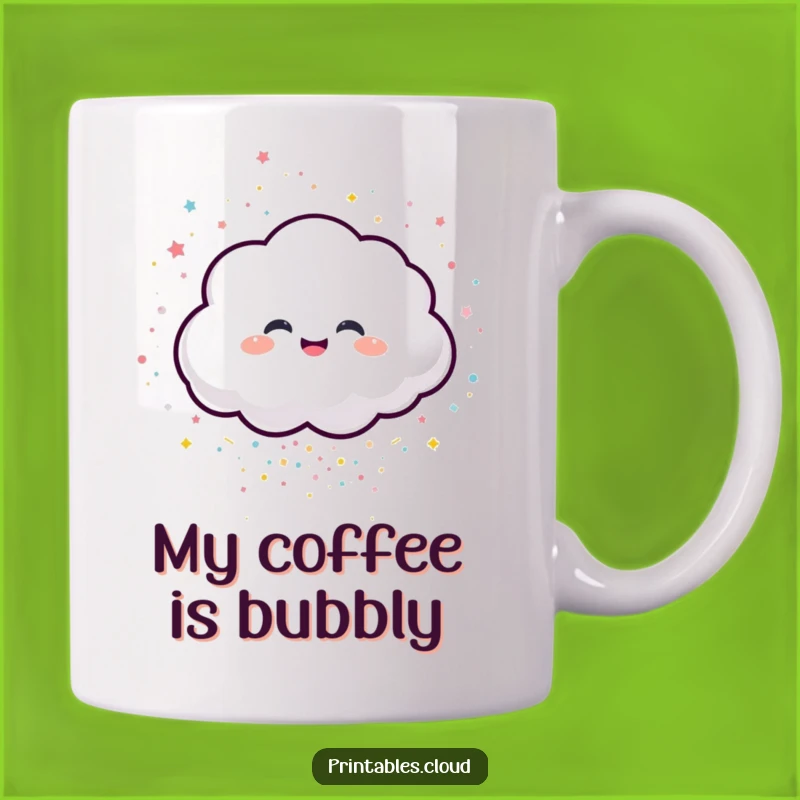 Funny Giggling Cloud Confetti Mug - Joyful Character Gift for Celebration