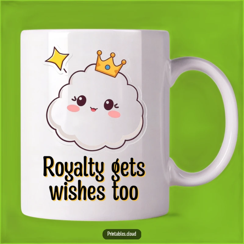 Funny Royal Cloud Surprise Mug: A Crowned Cloud Amazed by Shooting Star, Perfect Gift