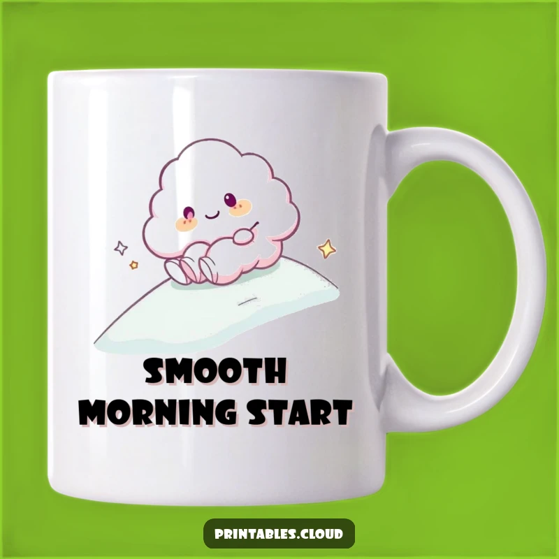 Funny Cloud Sliding Mug: Joyful Character Adventure Gift for Smooth Days
