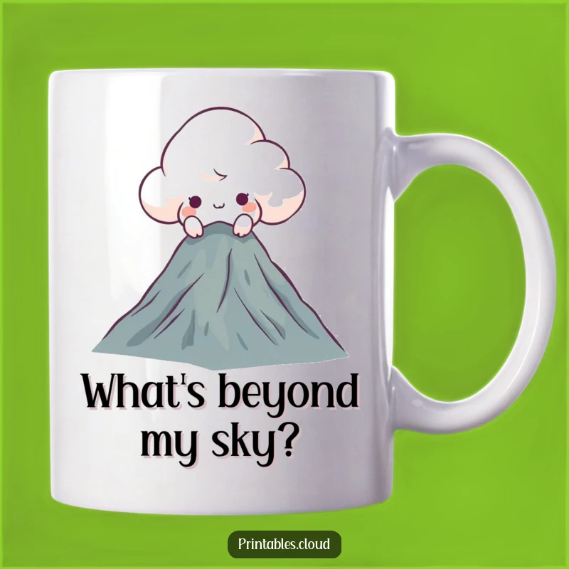 Funny Curious Cloud Mug: A Peak into Humor for Adventurers