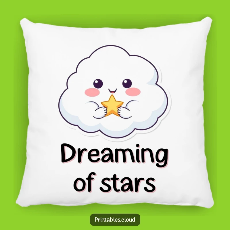 Comfy Funny Smiling Cloud Star Pillow - Cozy & Dreamy Accent Decor