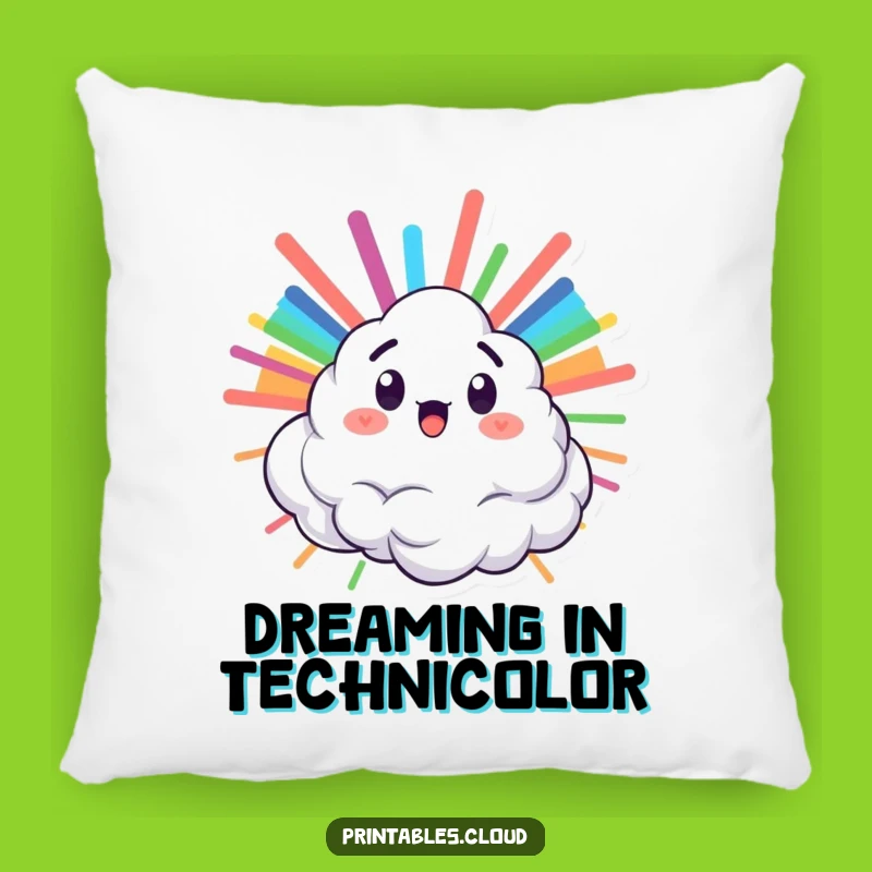 Funny Surprised Cloud Rainbow Pillow - Cozy Up with Color
