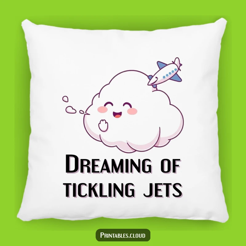 Funny Cloud Tickle Pillow: Cozy Comfort with Giggling Airplane Fun