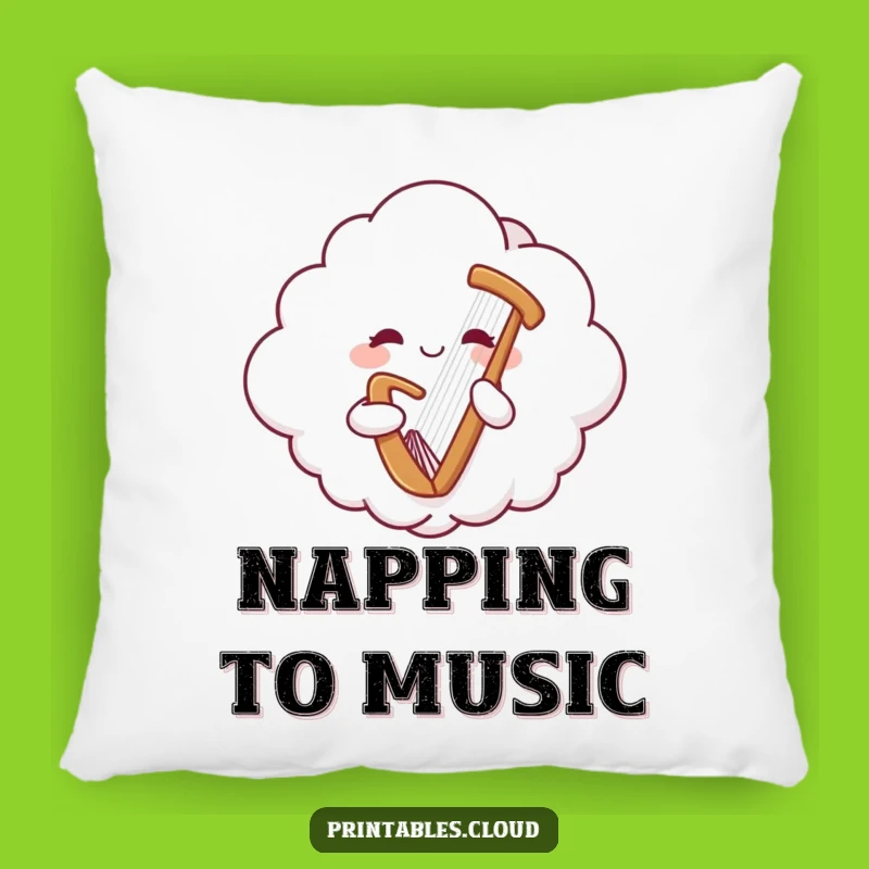 Funny Cloud Harp Pillow: Cozy Celestial Music for Relaxing Moments
