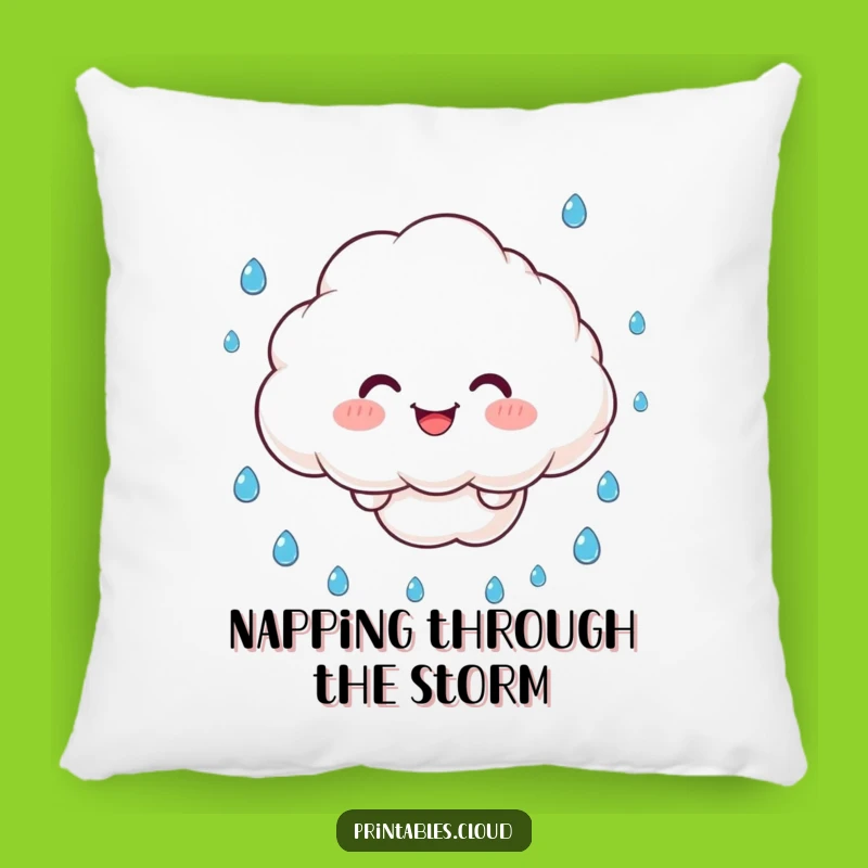 Funny Juggling Cloud Pillow: Cozy Comfort with Rainy Day Smiles