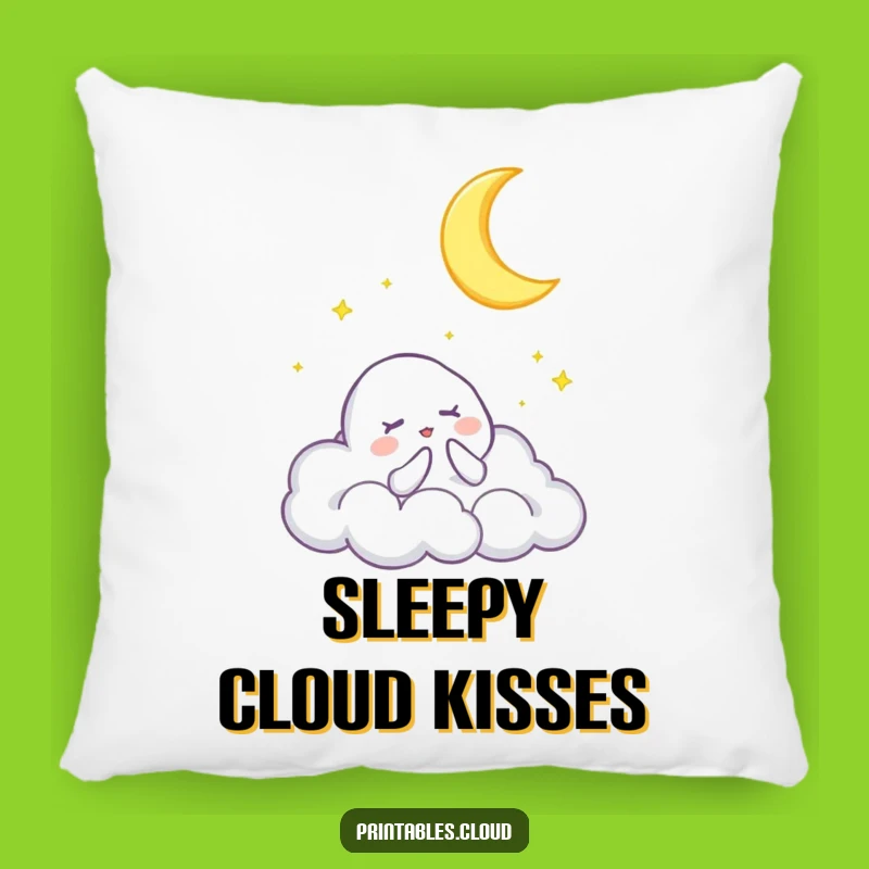 Funny Sleepy Cloud Lullaby Pillow - Dreamy Moon Comfort, Cozy Humorous Gift for Relaxation