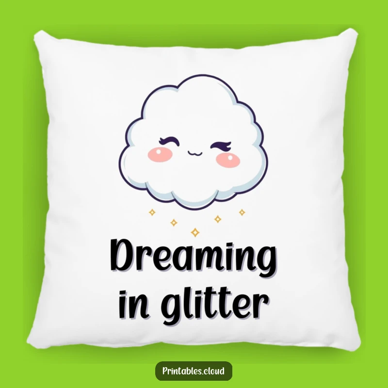 Funny Sparkle Cloud Pillow: Winking Cloud, Cozy & Playful Funny Gift Decor