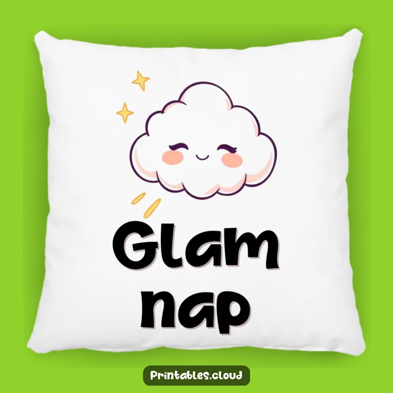 Funny Winking Cloud Pillow: Cheeky Character, Glitter Comfort, Cozy Gift
