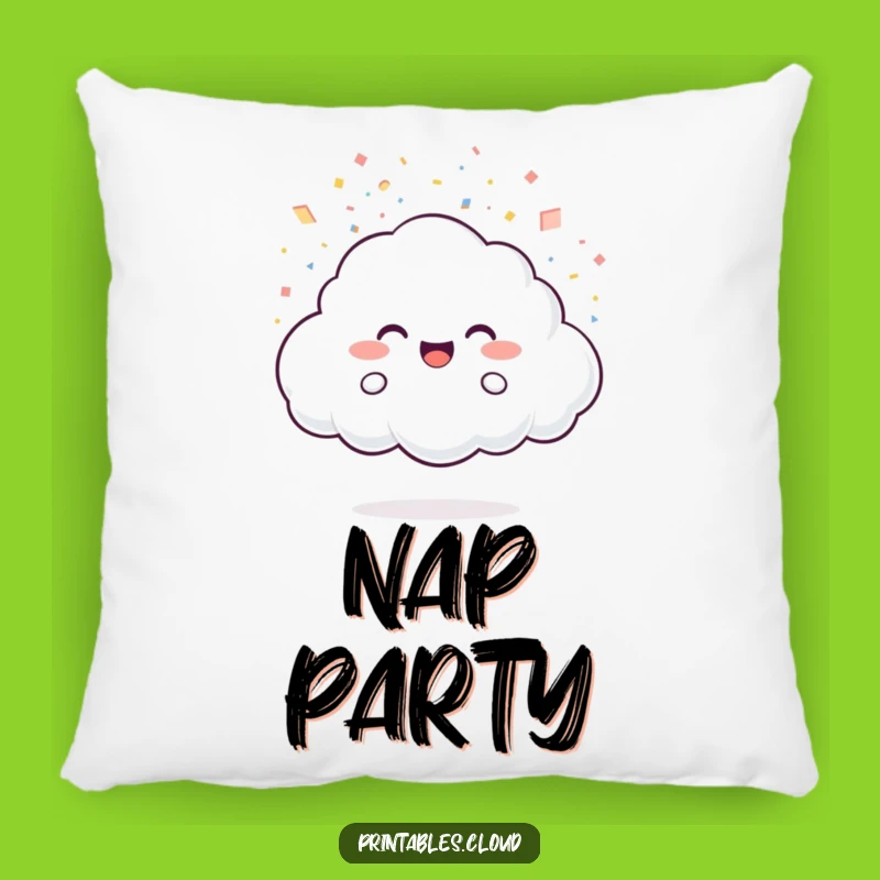 Funny Cloud Confetti Pillow: Joyful Character, Light Shower Comfort, Cozy Gift