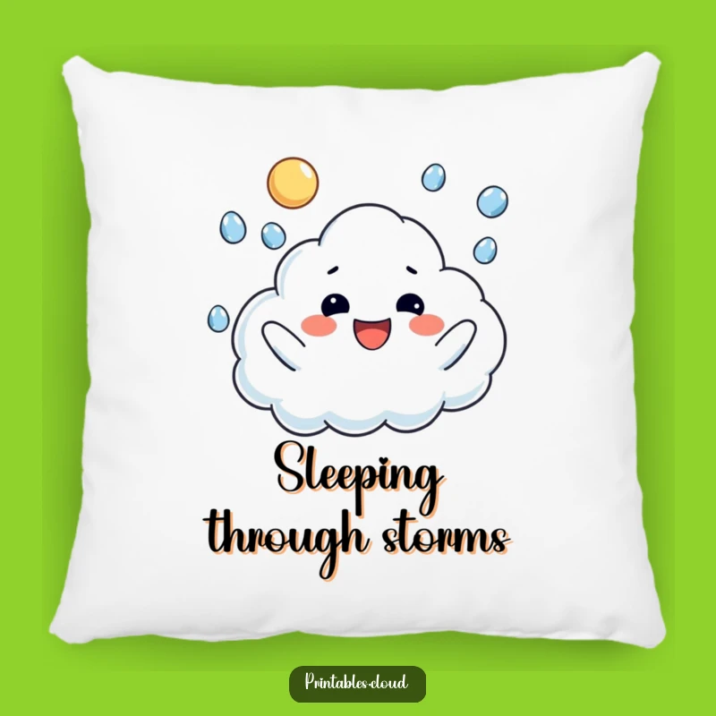 Soft Funny Raindrop Juggling Cloud Pillow: Snuggle Up with Cozy Hydration and Humor
