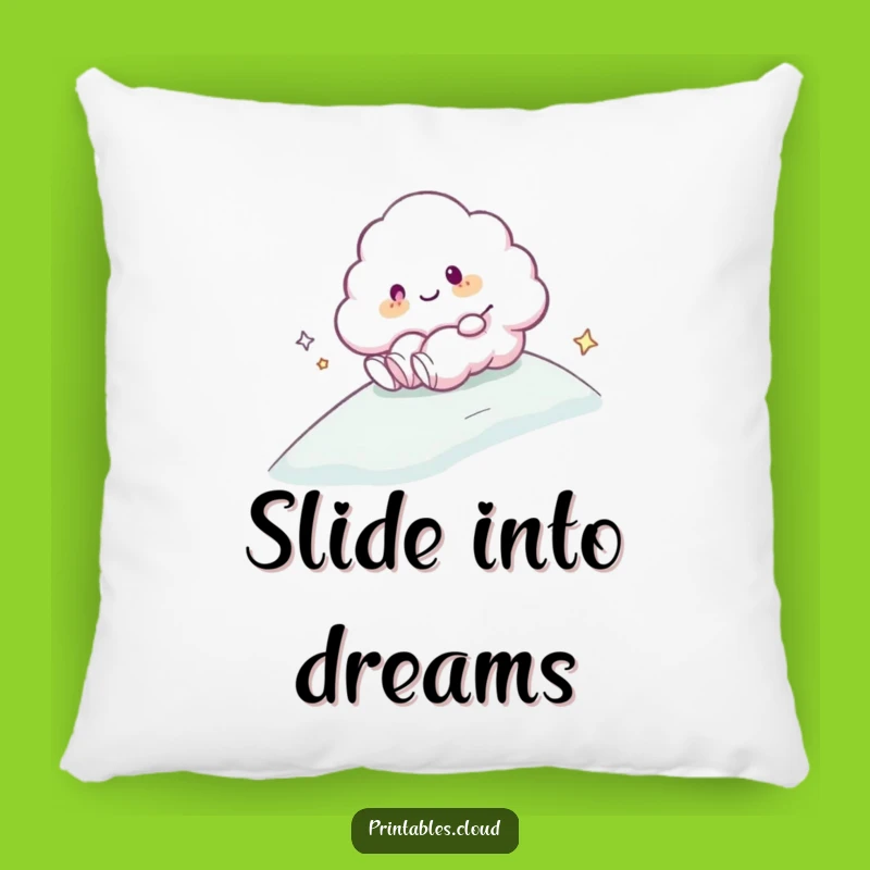 Funny Cloud Sliding Pillow: Cozy Humor with an Adventurous Character
