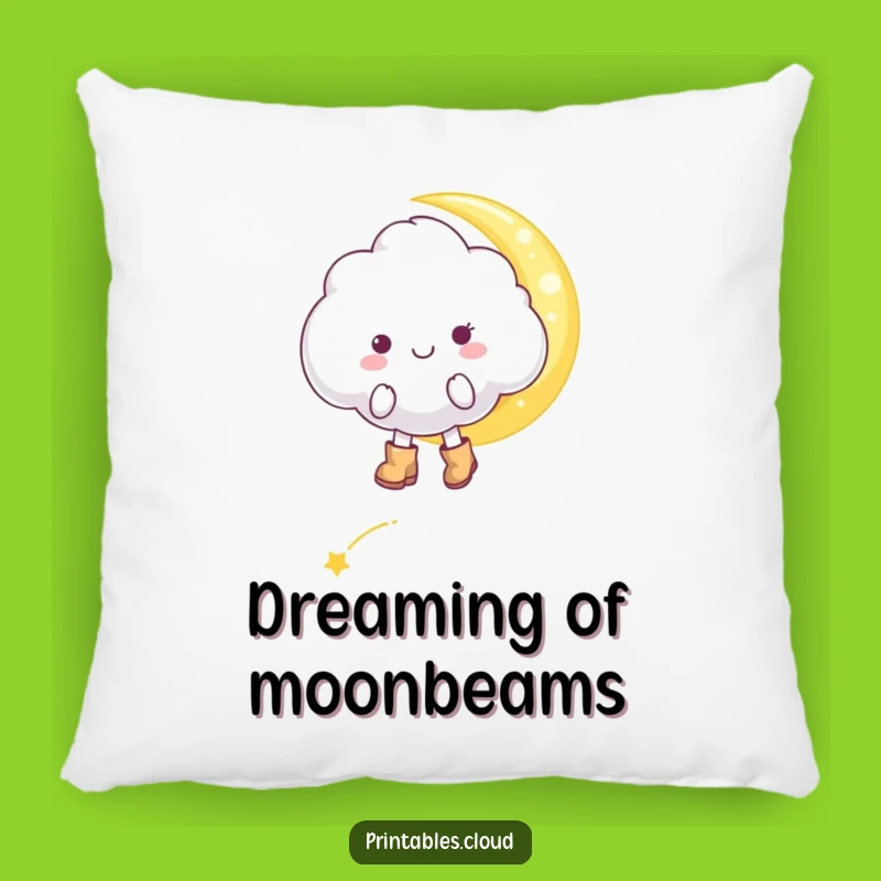 Soft Cheerful Cloud Pillow - Cuddle Up With Moonbeam Dreams