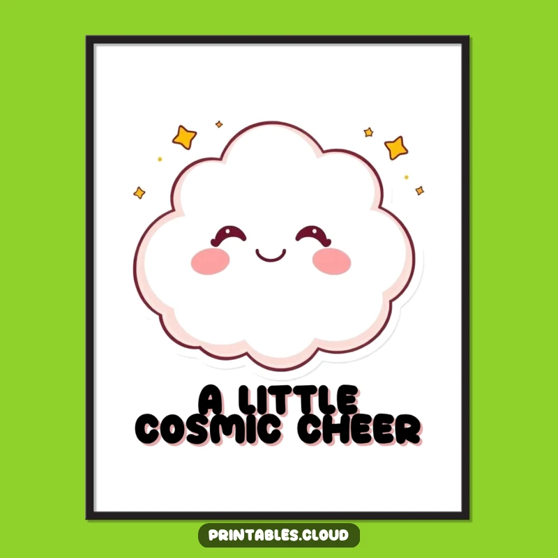 Funny Happy Cloud Digital Art: Giggling Star Sprinkle Instant Gift